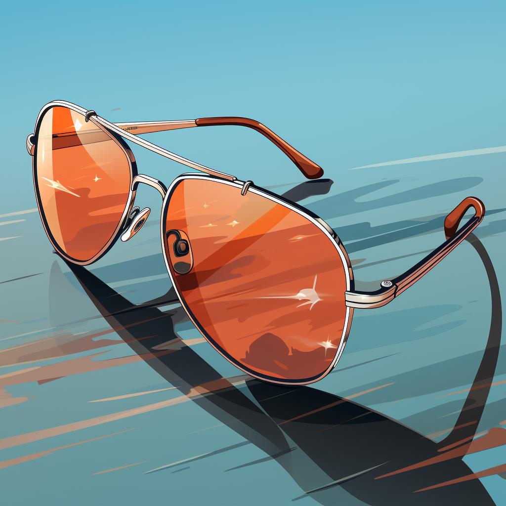 A close-up of sunglasses material